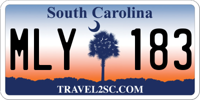 SC license plate MLY183
