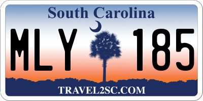 SC license plate MLY185