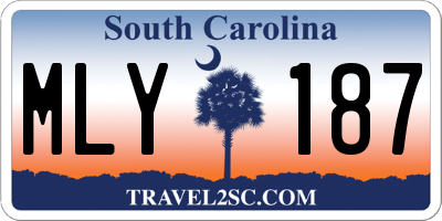 SC license plate MLY187