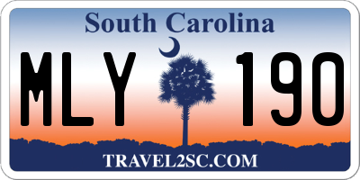 SC license plate MLY190