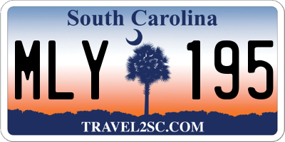 SC license plate MLY195