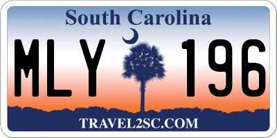 SC license plate MLY196