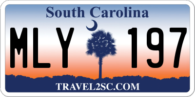 SC license plate MLY197