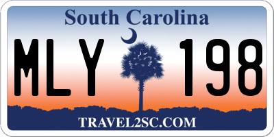 SC license plate MLY198