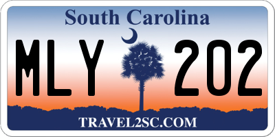 SC license plate MLY202
