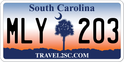 SC license plate MLY203