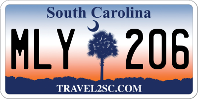 SC license plate MLY206