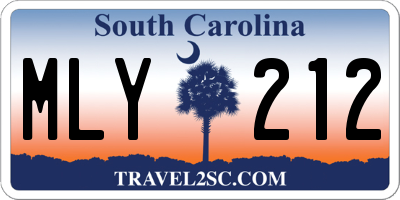 SC license plate MLY212