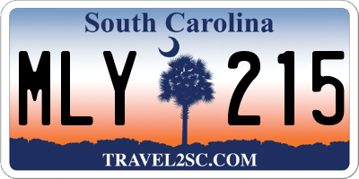 SC license plate MLY215