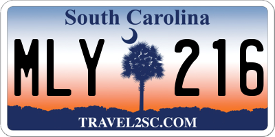 SC license plate MLY216