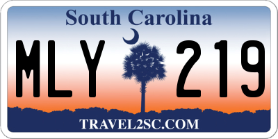 SC license plate MLY219