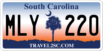 SC license plate MLY220