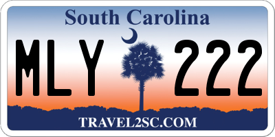 SC license plate MLY222