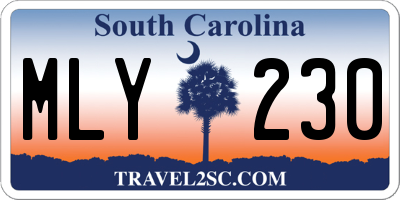 SC license plate MLY230