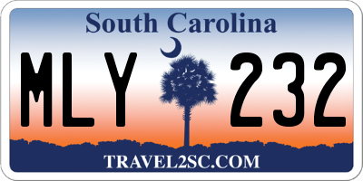 SC license plate MLY232