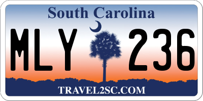 SC license plate MLY236