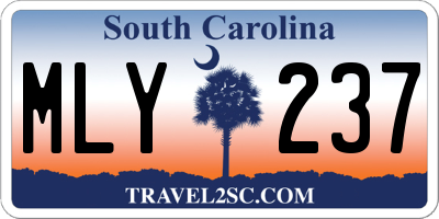 SC license plate MLY237