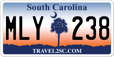 SC license plate MLY238