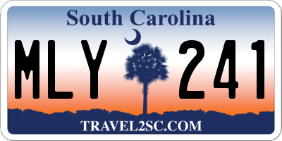 SC license plate MLY241