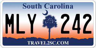 SC license plate MLY242