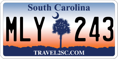 SC license plate MLY243