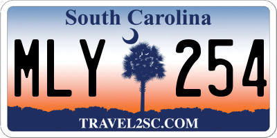 SC license plate MLY254