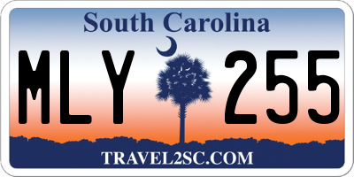 SC license plate MLY255