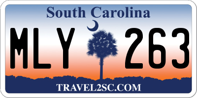 SC license plate MLY263