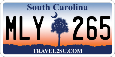SC license plate MLY265