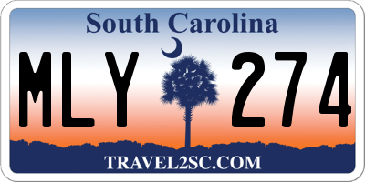 SC license plate MLY274