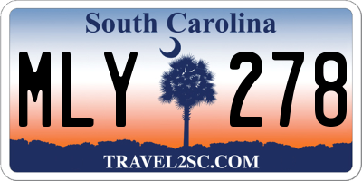 SC license plate MLY278