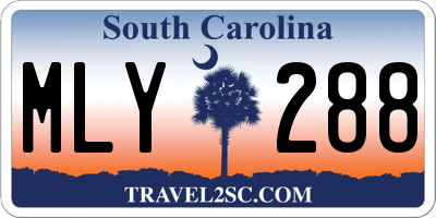 SC license plate MLY288