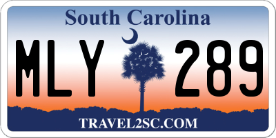 SC license plate MLY289