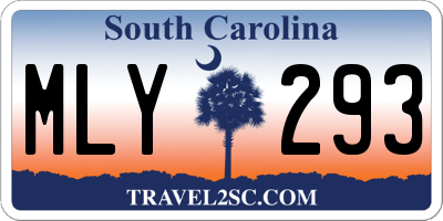 SC license plate MLY293