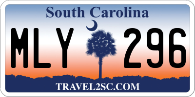 SC license plate MLY296