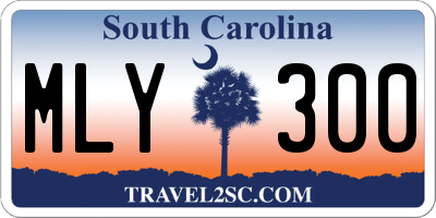 SC license plate MLY300