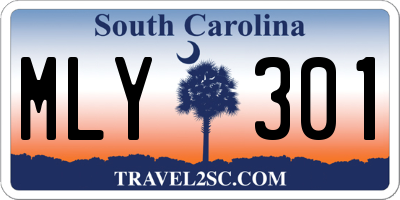 SC license plate MLY301