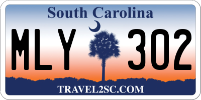 SC license plate MLY302