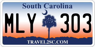 SC license plate MLY303