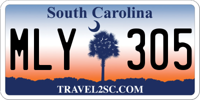 SC license plate MLY305