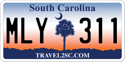 SC license plate MLY311