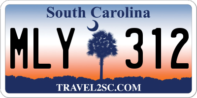 SC license plate MLY312