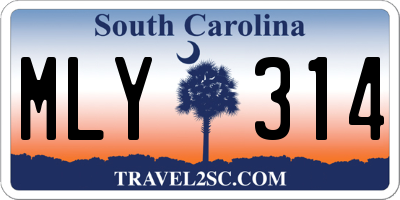 SC license plate MLY314