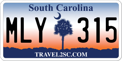 SC license plate MLY315