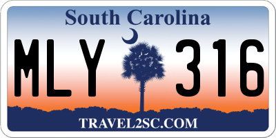 SC license plate MLY316