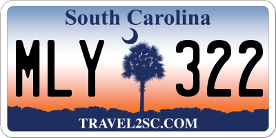 SC license plate MLY322