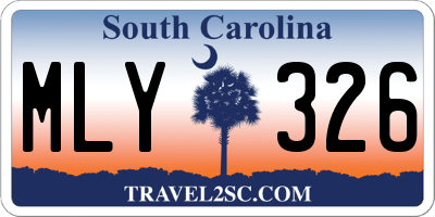 SC license plate MLY326