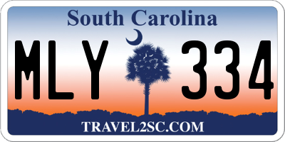 SC license plate MLY334