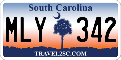 SC license plate MLY342