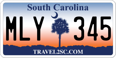 SC license plate MLY345
